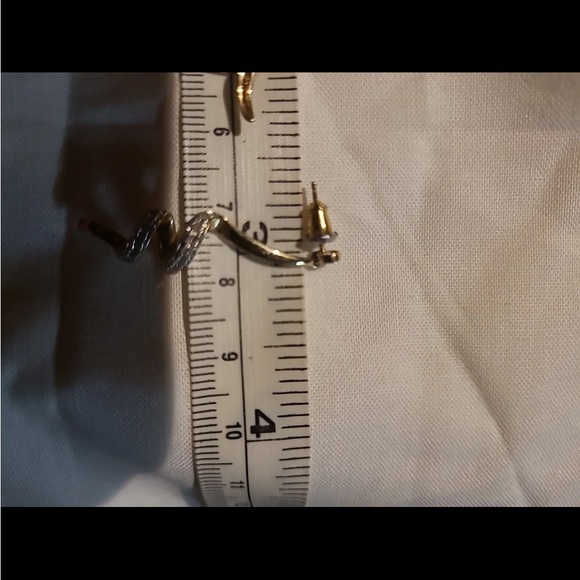 10k diamond dangle earrings - Picture 9 of 11